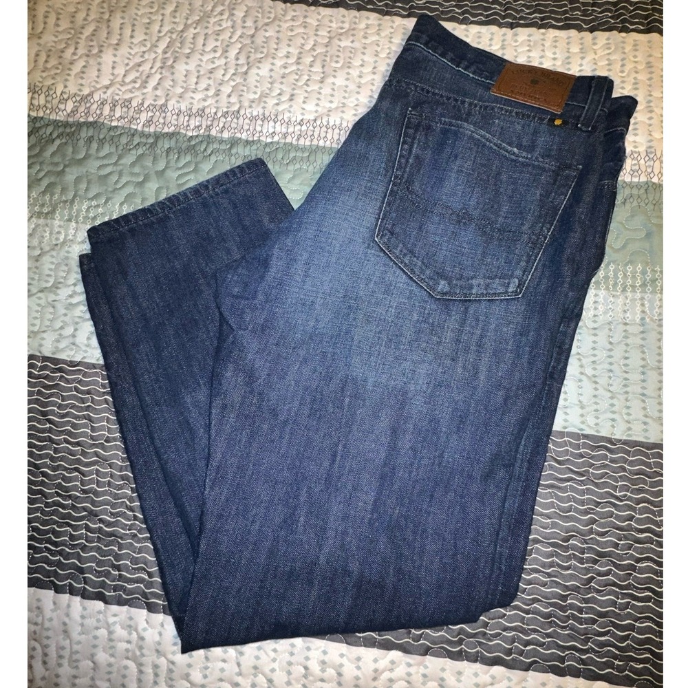 Lucky Brand Authentic Skinny Men's Denim Button Fly Jeans 38x30 Blue Cotton